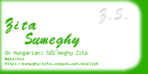 zita sumeghy business card